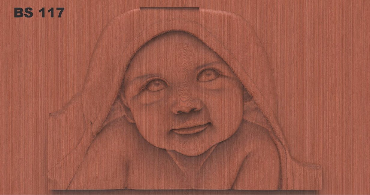 Beds & Sofa - BS-117 Baby Cherub Relief Carving for Furniture Panels